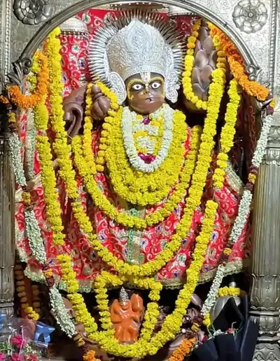 काले हनुमान जी मंदिर के मुख्य गर्भगृह में स्थापित काले रंग की हनुमान जी की प्रतिमा
